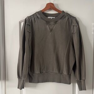 Frame Denim Taupe Ribbed Knit Top